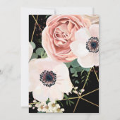 3.12x18 Empfang Card Geometric Garden Rose Black Einladung (Rückseite)