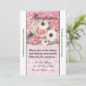 3.12x18 Empfang Card Geometric Garden Rose Glitzer Einladung (Stehend Vorderseite)