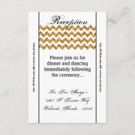 3.12x18 Empfang Card Gold Glitzer Zickzack Streife Begleitkarte
