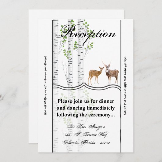3.12x18 Empfang Card Hirsch Dock Buck Forest Woodl Einladung (Vorne/Hinten)