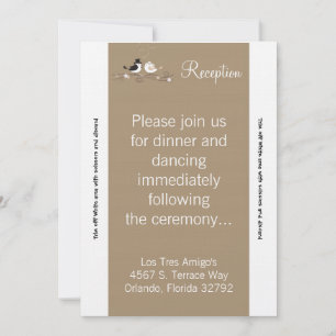 3.12x18 Empfang Card Hochzeit Birds Brid Einladung