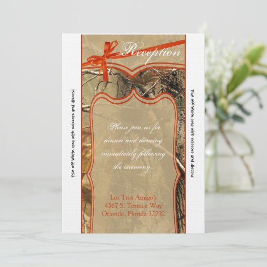 3.12x18 Empfang Card Jäger Camoflouge Einladung (Stehend Vorderseite)