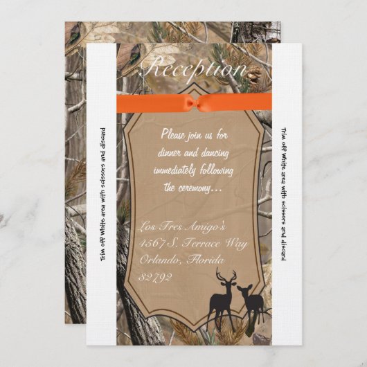3.12x18 Empfang Card Jäger Camouflage Camoflauge D Einladung (Vorne/Hinten)