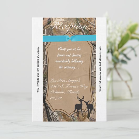 3.12x18 Empfang Card Jäger Camouflage Camoflauge D Einladung (Stehend Vorderseite)