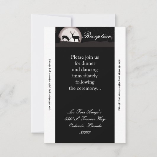 3.12x18 Empfang Card Jäger Moon Deer Buck Doe Einladung (Vorderseite)