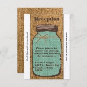 3.12x18 Empfang Card Mason Jar Burlap Country Rust Einladung (Vorne/Hinten)