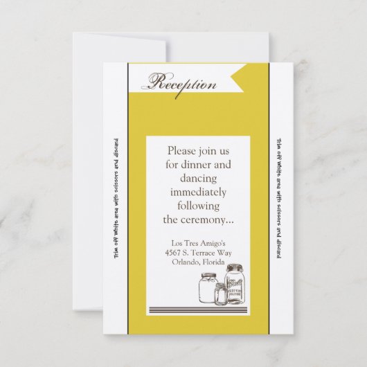 3.12x18 Empfang Card Mason Jar Land Rustikale Vase Einladung (Vorderseite)