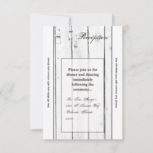 3.12x18 Empfang Card Mason Jar String Lights Wood Einladung (Vorderseite)