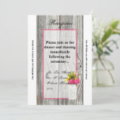 3.12x18 Empfang Card Mason Jars mit Wildblumen Einladung (Stehend Vorderseite)