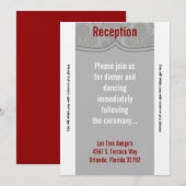 3.12x18 Empfang Card Modern Grau Damask Einladung (Vorne/Hinten)