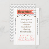 3.12x18 Empfang Card Moderne Zickzack Strip Coral Einladung (Vorne/Hinten)