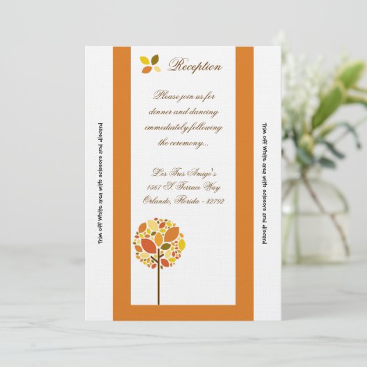 3.12x18 Empfang Card Moderner Herbstbaum Einladung (Stehend Vorderseite)