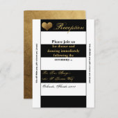 3.12x18 Empfang Card Modernes Strip Schwarz-weiß K Einladung (Vorne/Hinten)