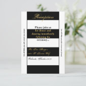 3.12x18 Empfang Card Modernes Strip Schwarz-weiß K Einladung (Stehend Vorderseite)