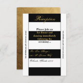 3.12x18 Empfang Card Modernes Strip Schwarz-weiß K Einladung (Vorne/Hinten)