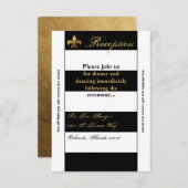 3.12x18 Empfang Card Modernes Strip Schwarz-weiß K Einladung (Vorne/Hinten)