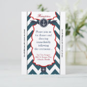 3.12x18 Empfang Card Nautischer Ankerkompass Einladung (Stehend Vorderseite)