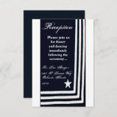 3.12x18 Empfang Card Navy Summer Dress Blues Unif Einladung (Vorne/Hinten)