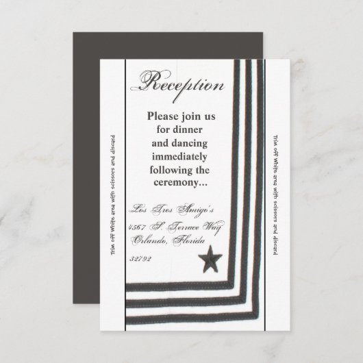 3.12x18 Empfang Card Navy Summer Dress Weiß Unif Einladung (Vorne/Hinten)