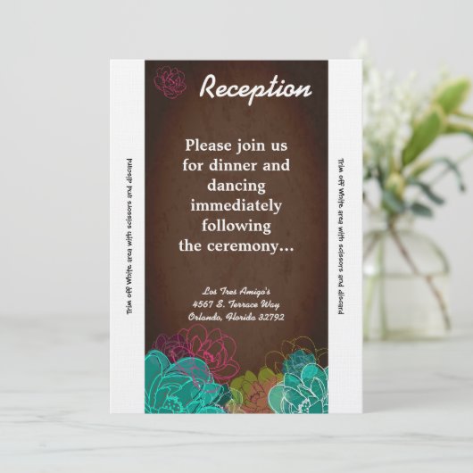 3.12x18 Empfang Card NeonSpring Floral Einladung (Stehend Vorderseite)