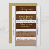 3.12x18 Empfang Card Ombre Strike Brown Line Fade Einladung (Vorne/Hinten)