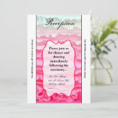 3.12x18 Empfang Card Ombre Strip Pink Zuckerguss Einladung (Stehend Vorderseite)