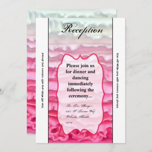 3.12x18 Empfang Card Ombre Strip Pink Zuckerguss Einladung (Vorne/Hinten)