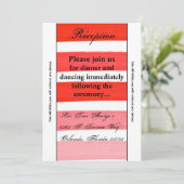 3.12x18 Empfang Card Ombre Strip Red Line Fade Einladung (Stehend Vorderseite)