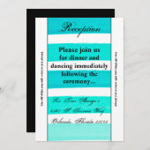 3.12x18 Empfang Card Ombre Stripe Aquamarin Line F Einladung (Vorne/Hinten)