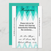3.12x18 Empfang Card Ombre Zickzack Aquamarin Einladung (Vorne/Hinten)