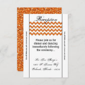 3.12x18 Empfang Card Orange Glitzer Zickzack Strei Begleitkarte (Vorne/Hinten)