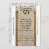 3.12x18 Empfang Card Pferdeschuhe Burlap Einladung (Vorne/Hinten)