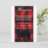 3.12x18 Empfang Card Red Buffalo Kariert Bärenschw Einladung (Stehend Vorderseite)
