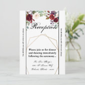 3.12x18 Empfang-Card-Rose auf Weiß mit Goldenem Ge Einladung (Stehend Vorderseite)