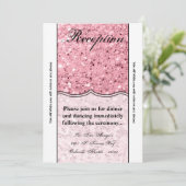 3.12x18 Empfang Card Rose Gold Glitzer Einladung (Stehend Vorderseite)