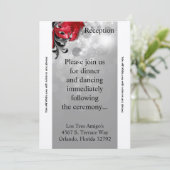 3.12x18 Empfang Card Roter Masquerade Einladung (Stehend Vorderseite)