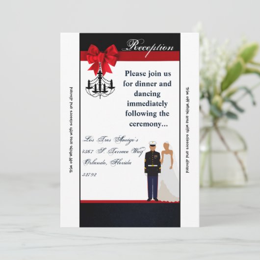 3.12x18 Empfang Card Schiffskarte Hispanic Uniform Einladung (Stehend Vorderseite)