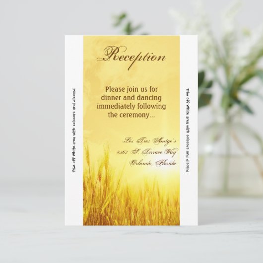 3.12x18 Empfang Card Sonnenaufgang Weizenland Rust Einladung (Stehend Vorderseite)