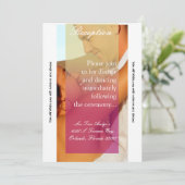 3.12x18 Empfang Card Sonnenuntergang Fade Rosa Tan Einladung (Stehend Vorderseite)