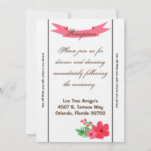 3.12x18 Empfang Card Spring Hibiskus Blume Hawaii Einladung