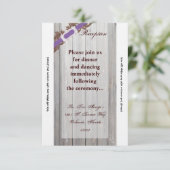 3.12x18 Empfang Card Stall Holz Diamant Band Band Einladung (Stehend Vorderseite)