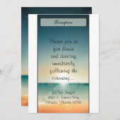 3.12x18 Empfang Card Sunset Beach Einladung (Vorne/Hinten)