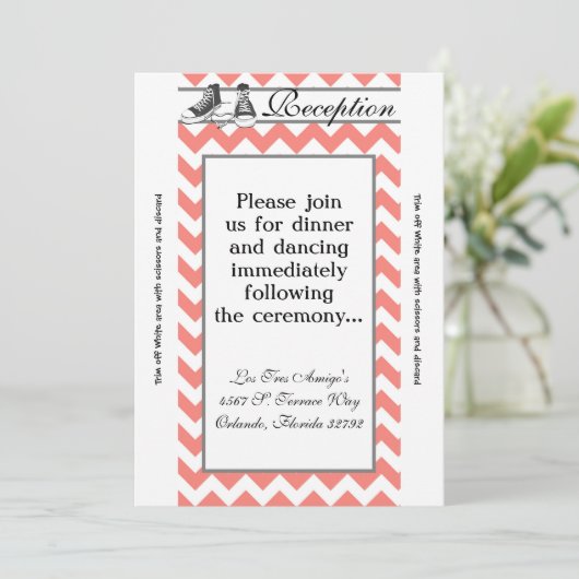 3.12x18 Empfang Card Teenager Sneakers Zickzack Einladung (Stehend Vorderseite)