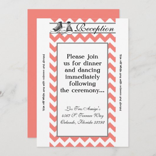 3.12x18 Empfang Card Teenager Sneakers Zickzack Einladung (Vorne/Hinten)