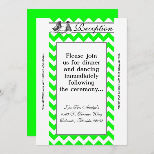 3.12x18 Empfang Card Teenager Sneakers Zickzack Einladung (Vorne/Hinten)