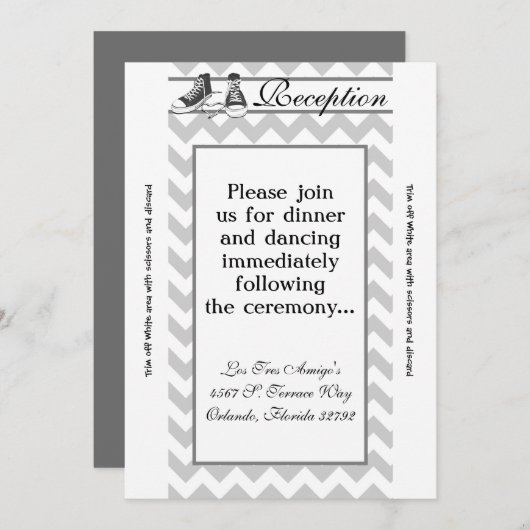 3.12x18 Empfang Card Teenager Sneakers Zickzack Einladung (Vorne/Hinten)