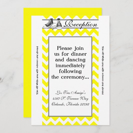 3.12x18 Empfang Card Teenager Sneakers Zickzack Einladung (Vorne/Hinten)