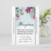 3.12x18 Empfang Card Tropische Blume auf Blue Ombr Einladung (Stehend Vorderseite)