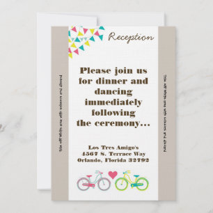 3.12x18 Empfang Card Verliebte Fahrrad Fahrrad Einladung