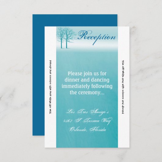 3.12x18 Empfang Card Zwei Winterschneewege Einladung (Vorne/Hinten)